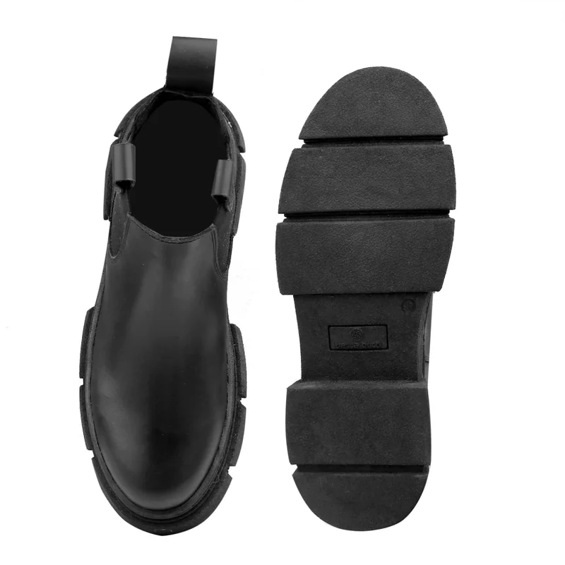 Bacca Bucci Black Maverick Fashion Chelsea Boots with Lug Sole for Men | Best Price UAE